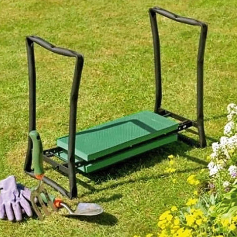 2-In-1 Garden Kneeler Seat With Tool Bags, Portable Stool And Kneeling Bench Flip Over Design For Weeding And Pruning
