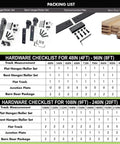 Black Rustic Single Track Bypass Sliding Barn Door Hardware Kit For Double Doors Fits 40-Inch By 84-Inch Openings 6.6-Foot Flat Track