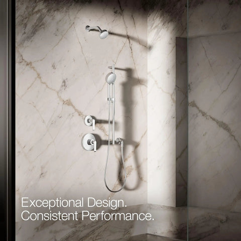 Awaken G110 Three-Function Handshower With 1.75 Gpm Flow, Multi-Spray Showerhead in a modern bathroom setting