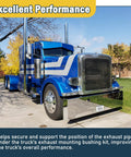 Blue truck showing excellent performance with Exhaust Mount Bushing Kit For Peterbilt 348 379 388 389 And Kenworth T600 T680 T800 W900