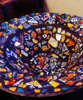 10 Pound Bundle Of Broken Mexican Talavera Tiles For Mosaic Projects And DIY Decor featured in a vibrant mosaic bowl design