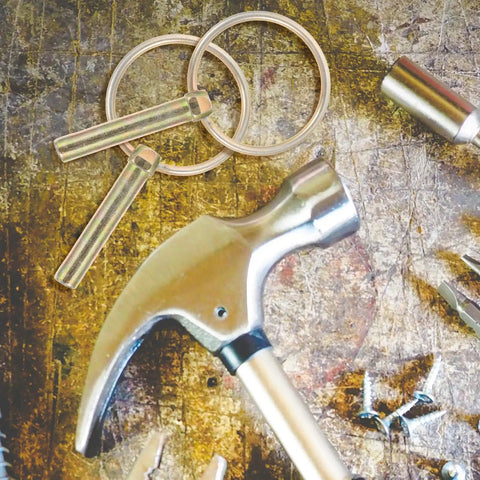 Heavy Duty Lynch Pin Kit With Rings, 16 Galvanized Retaining Pins For Farm Tractors, Trailers, And Mowers on workbench