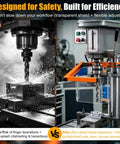 Heavy Duty Drill Press Guard For Big Floor Models, Clear Safety Shield Fits 4.0 To 6.5 Inch Round Columns on machine