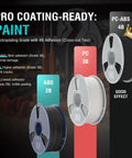 PC-ABS 3D Filament 1.75mm 1Kg Spool White Hybrid with high strength and heat resistance shown with comparison chart.
