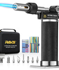 Pro Grade Butane Torch Kit With 16 Pieces, Cordless Soldering Iron, 100 Wire Connectors, 140 Heat Shrink Tubing, Metal Build, Leather Case