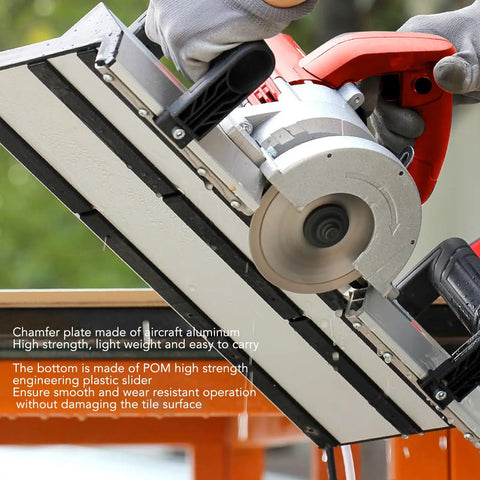 Heavy Duty Electric Tile Bevel Cutter With 1200W Motor At 13000RPM For Precision Cuts showing chamfer plate made of aircraft aluminum.