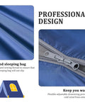 Close-up of zipper and stitching on Warm Weather Outdoor Sleeping Bag Waterproof Ultra Lightweight And Compact With Compression Sack