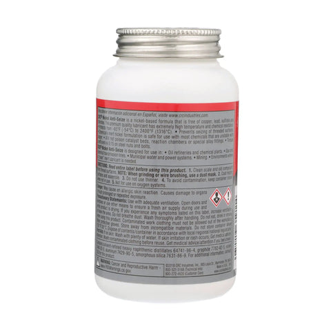 Nickel Anti Seize Lubricating Compound For Fittings And Flanges Go To Heavy Duty Grease For Bolts Bushings And Headers 8 Ounce Anti Seize Lubricant High Temperature Protection, back view