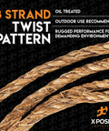 Heavy Duty 1/4 Inch 600 Ft Three Strand Manila Rope For Nautical Decor, Crafts, Porch Columns, Outdoor Pole Wrap, And Tree Swings