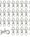 30-piece silver lobster clasp trigger snap hook set with 360-degree swivel for keychains, lanyards, purses