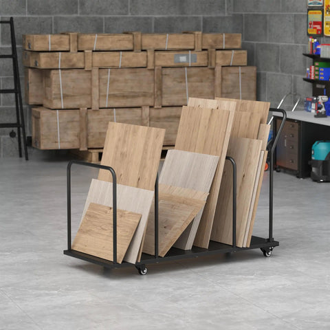Beefy Carton Stand With Wheels Heavy Duty 500Lb Cardboard Box Storage Rack Rolling Carton Organizer in use in a warehouse.