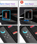 Comparison of nylon and iron zippers on Switch 2 Carrying Case With 24 Game Cartridges Protective Hard Shell Travel Pouch