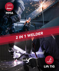 Person using 110V And 220V MMA Stick Welder With Large LED Display, 160 Amp Arc Inverter, Synergic Control, Lift TIG Hot Start