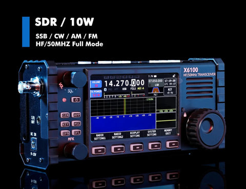 High-Performance SDR HF Transceiver With 50 MHz Coverage Full Mode Operation Built-In Battery And Auto Antenna Tuner