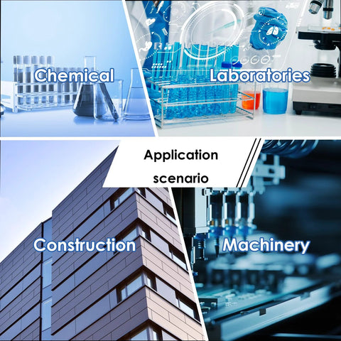 Applications for silicone plugs in chemical labs, laboratories, construction, and machinery; part of the Forty Piece Eight Sizes Silicone Rubber Tapered Plugs Set High Temperature Up To Six Hundred Fahrenheit For Coating Round Holes And Painting Protection With Five Pieces Per Size Ideal For Masking During Coatings And Painting On Surfaces.