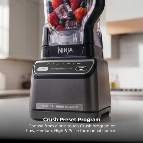 Top Shelf Professional Blender With 1200 Watt Motor And Auto Iq Technology 72 Oz Pitcher For Smoothies And Shakes Rock Solid Powerhouse That Crushes Ice Like Butter Daily, featuring control panel with Crush settings.