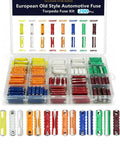 200 Pcs Torpedo Fuse Kit For Vintage European Cars And Motorcycles 5A To 40A Old School Style GBC Bullet Fuses shown in case