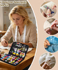 All-In-One Sewing Kit With 238-Piece Accessories For Newbies And Pros shown with colorful threads and tools on table