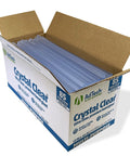 Box of 85 10 Inch Clear Hot Glue Sticks for multi temp bonding, visible inside open cardboard packaging, ideal for crafting and repairs