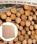 Solid Choice Mahogany Plywood Sheets 12 Pack 12 X 18 X One Eighth Inch Flat Unfinished Wood Boards displayed against logs.