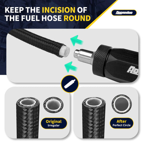 AOOSEDOO PTFE hose reaming tool with double-ended AN wrench; blue/black tool for 4AN-10AN hose