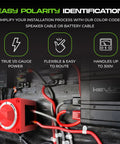 1/0 Gauge Wire 25ft OFC Oxygen Free Copper Battery Cable For Auto Electrical Wiring And Car Audio Amplifier Grounding Heavy Duty Power Cable For Speakers Amp RV Trailer Wiring Marine Use, red cable in installation