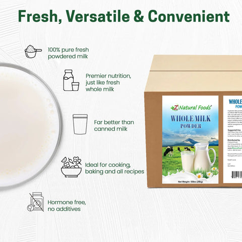 Whole Milk Powder For Baking And Cooking And Drinks Creamy Pasteurized Dry Milk Non GMO Gluten Free Kosher Certified 55 Lbs Wisconsin