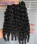 Burmese Curly Water Wave Human Hair Bundles 100 Percent Real Unprocessed Hair Double Weft Natural Black Color 16 18 20 Inch