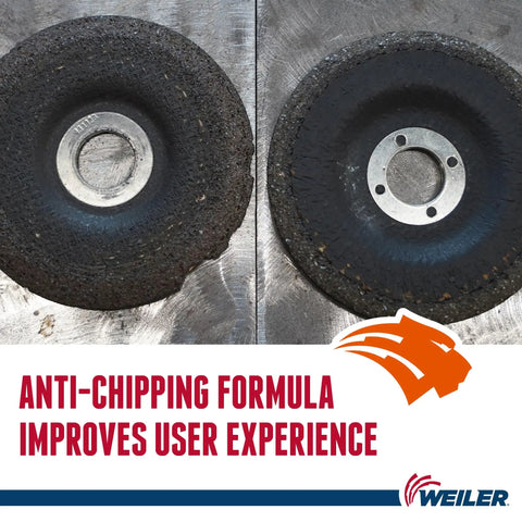 Tiger 7 Inch Type 27 Grinding Wheel With 1/4 Inch Thick A24R Resin Bond For Fast Metal Grinding, pack of 10 shown, anti-chipping formula.