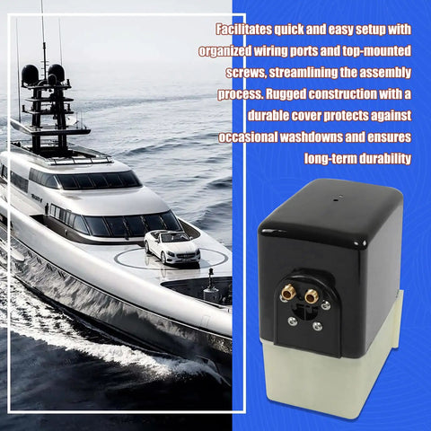12V Marine Hydraulic Power Unit For Trim Tabs On Yachts And Boats Easy Install HPU Pump with yacht background