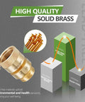 Lead-Free 1 And 1 Sixteenth Inch Fine Thread Female Self-Draining Vacuum Breaker Backflow Preventer Kit shown in solid brass.