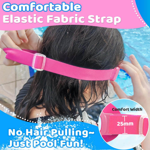 Kids Swim Goggles 2 Pack With No Hair Pulling Comfort Fabric Strap For Ages 3 To 14 Kid Friendly Anti Fog And UV Protection