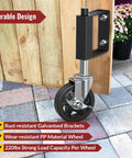 Heavy Duty Gate Caster With Spring Loaded Wheel, Swivel Gate Wheel for wooden gates, galvanized steel brackets, PP wheel