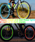 Cyclists using LED Bike Wheel Lights Valve Caps Set Multicolor Waterproof Spoke Reflectors for Bicycles Motorcycles Cars.