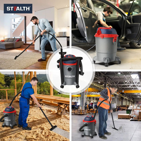 3 In 1 Wet Dry Shop Vacuum Cleaner With Blower Beast Of A Vacuum For Garage And Home Five Gallon Portable Heavy Duty Five Point Five Peak HP With One And One Quarter Inch Hose Pet Hair Debris Puddles Sawdust