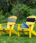 Two Pack Outdoor Chaise Lounge Headrest Pillows With Adjustable Straps Water Resistant Patio Pillows on yellow chairs