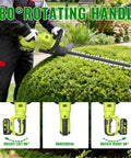 20V Cordless Hedge Trimmer With 2X5.0Ah Batteries, trimming shrub with rotatable handle, garden maintenance, green tool