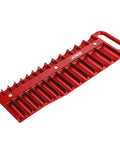 Red Magnetic Socket Holder For 3/8 Inch Drive, 28-Slot Organizer, Empty, Designed to Hold Standard and Deep Sockets, Portable Handle