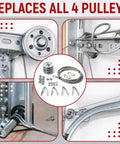 Heavy Duty Garage Door Pulley And Cable Kit With 4 Low Noise Pulleys 2 Steel Cables And S Hooks For 7 And 8 Foot Doors Easy Install