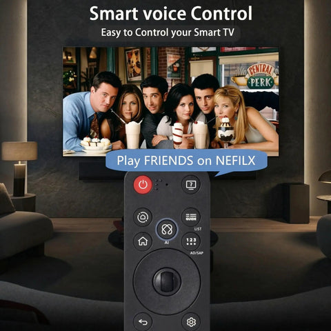 Smart TV Remote Replacement With Voice And Pointer For LG WebOS 2019 Through 2025 in living room setting