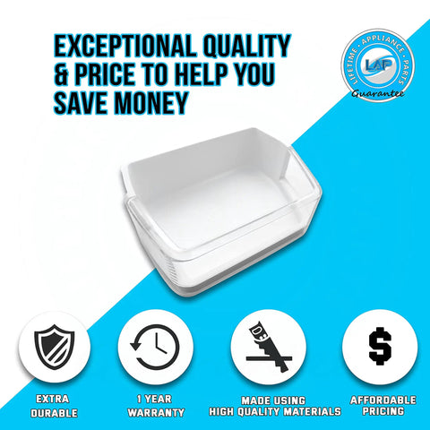 Right Side Door Bin Assembly Guard For Samsung Fridge Fits DA63 02832A And DA97 11520B displayed with durability icons