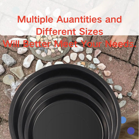Six Piece Round Stepping Stone Mold Set With Thick Plastic Concrete Molds in various sizes on garden pathway stones