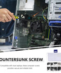 500 Piece Laptop Screw Kit With M2 M2.5 M3 Countersunk SelfTapping Flat Head Screws, Carbon Steel, used in computer assembly