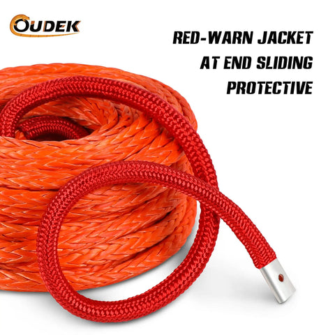 Heavy Duty One Half Inch By Eighty Five Foot Synthetic Winch Rope Kit With 31500 LBS Capacity, UHMWPE Braided Line, Protective Sleeve, Forged Hook And Safety Pull Strap For 4x4 Trucks, SUVs, ATVs, UTVs And Off Road Adventures