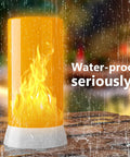 Two Pack LED Flame Lights With USB Rechargeable Battery, Remote And Timer, Waterproof Dimmable Flameless Candles in rain
