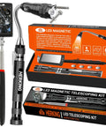 Telescoping Magnetic Pickup Tool Set With Inspection Mirror And 3 LED Lights Flexible Gooseneck 360 Degree Rotation Magnet