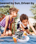 Solar Building Robot Kit 15 In 1 For Kids Ages 8 To 13 A Hands On STEM Gift That Feels Like Cool Tech Learn Solar Power Robotics Engineering And Introductory Coding With This Screen Free Build Kit. Kids play with a solar robot boat in water