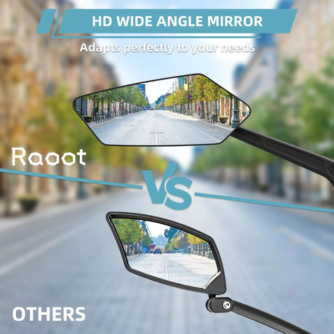 2 Pack Bike Mirrors For Handlebars, 360 Degree Adjustable Rear View Mirrors For Safer Cycling, High Definition Wide Lens comparison