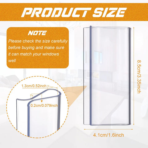 Clear Plastic Hem Grips for Roller Shade Handles, Replacement Blinds Hardware for Windows and RV Rolling Curtains, Easy Install, Durable Pull Down Grip, 8 Piece Set, size 8.5cm x 4.1cm