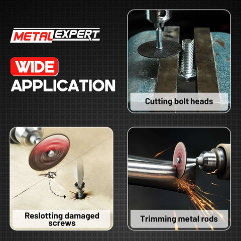 Amazon EZARC 1-1/2 in cut-off wheels set for rotary tools; fiberglass-reinforced discs with mandrels, 32-pack